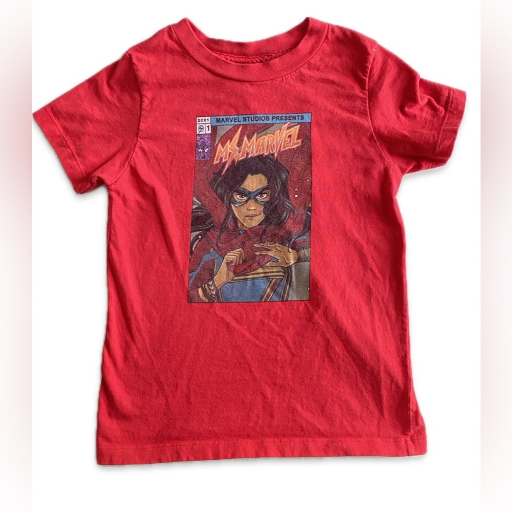 Ms. Marvel t-shirt - 3T - red comics super hero short sleeve, cotton Kamala Khan